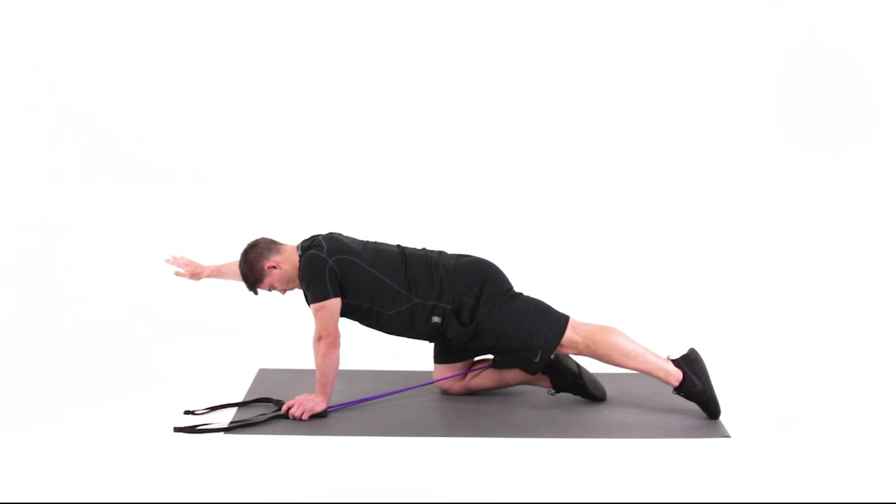 Pilates Single leg slide with arm raise 