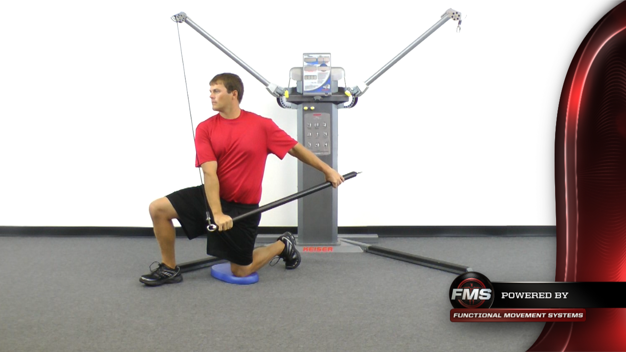 Chop from Half Kneeling with Cable Bar Functional Movement Systems