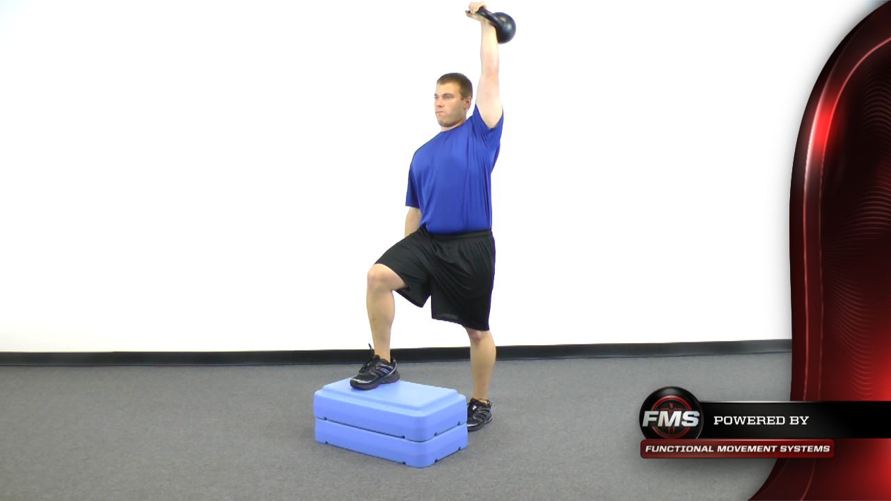 Single leg Supported Single Arm KB Press Functional Movement Systems